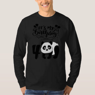 It`s My Birthday 4 Kids Party Themed Panda Birthda T-Shirt
