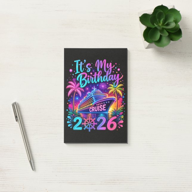 It’s My Birthday Cruise 2026 Post-it Notes (Office)