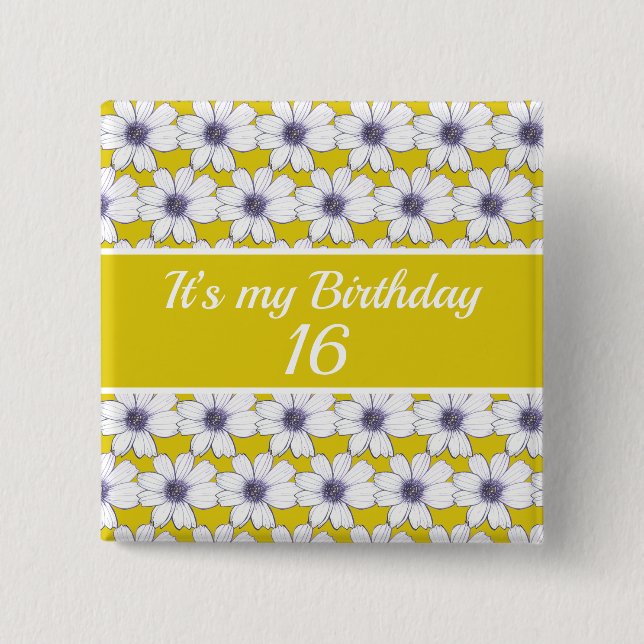 It’s my Birthday Custom Birthday 2 Inch Square Button (Front)