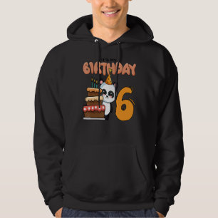It`s My Birthday Panda 6 Themed Panda Birthday Hoodie