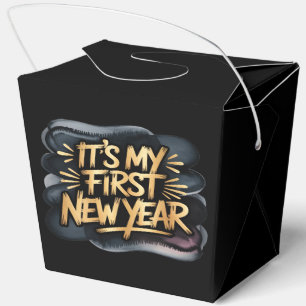 It’s My First New Year in Black and Gold Favor Box
