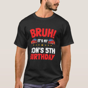 It s My Son s 5th Birthday Fire Truck Little Firef T-Shirt