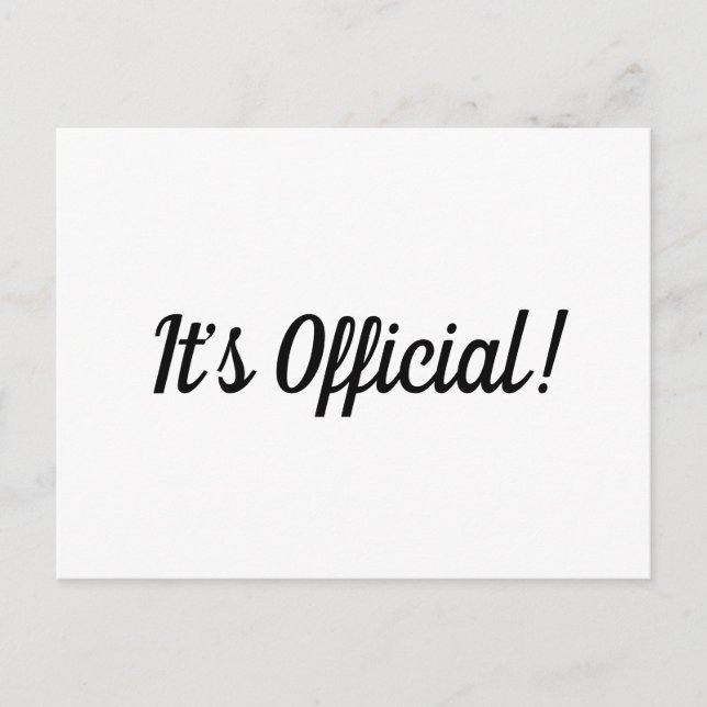 It’s Official! Elopement Wedding Announcement (Front)