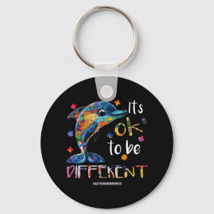 It’s Ok To Be Different - Autism Awareness Dolphin Keychain