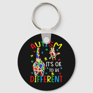 It’s Ok To Be Different Autism Awareness Giraffe Keychain