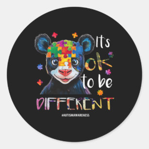 It’s Ok To Be Different - Autism Awareness Panda  Classic Round Sticker