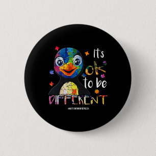 It’s Ok To Be Different - Autism Awareness Penguin 2 Inch Round Button