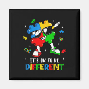 It’s Ok To Be Different Dabbing Puzzle Autism Awar Magnet
