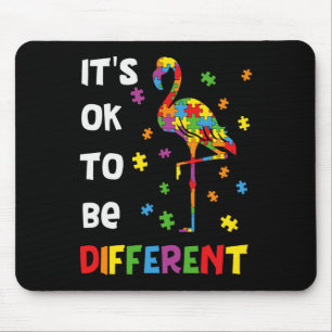 It’s Ok To Be Different Flamingo Autism Awareness Mouse Pad