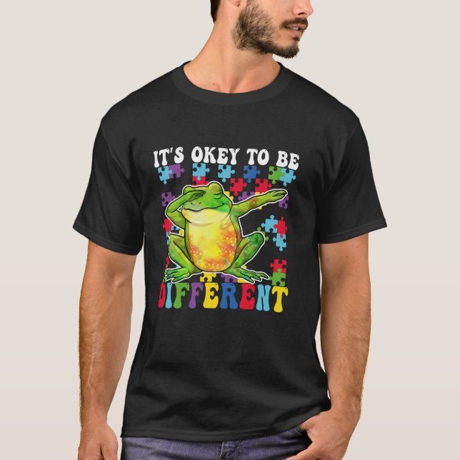 It s Okey To Be Different Autism Awareness Dabbing T-Shirt (Front)