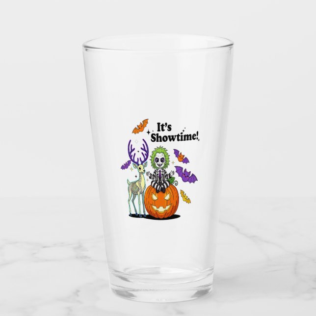 It�s Showtime Funny Halloween Glass (Front)