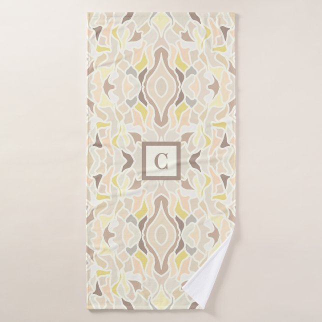 It’s So Ivory Geometric Abstract Pattern  Bath Towel (Bath Towel)