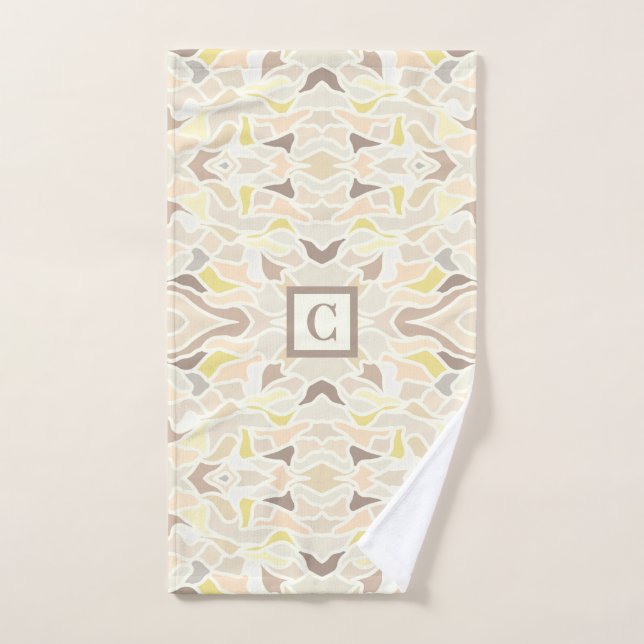 It’s So Ivory Geometric Abstract Pattern  Hand Towel (Hand Towel)