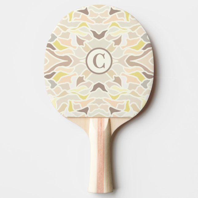 It’s So Ivory Geometric Abstract Pattern  Ping Pong Paddle (Front)