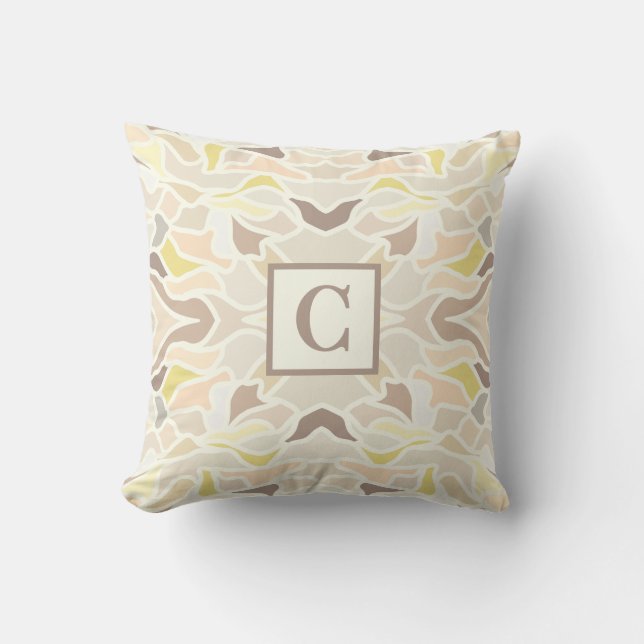 It’s So Ivory Geometric Abstract Pattern  Throw Pillow (Front)