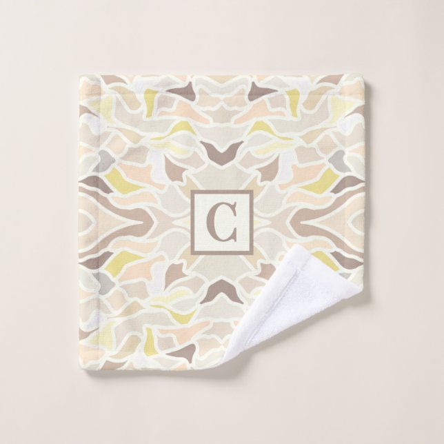 It’s So Ivory Geometric Abstract Pattern  Wash Cloth (Wash Cloth)