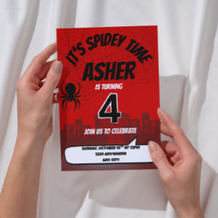 It’s Spidey Time Birthday Invitation   Editable
