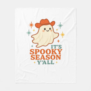 It’s Spooky Season Y’all Cowboy Boo Fleece Blanket