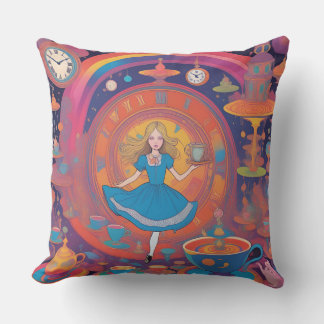 It’s Tea Time Alice Throw Pillow