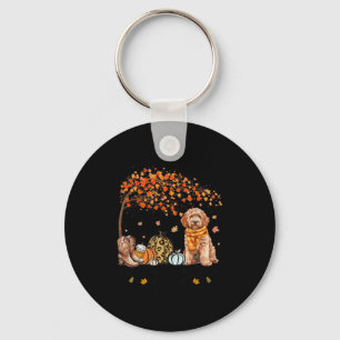 It’s The Most Wonderful Time Goldendoodle Pumpkins Keychain