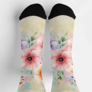 It’s Time To Bloom Tie Dye Florals Socks