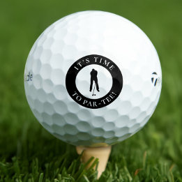 It’s Time to Par-Tee  Funny Monogram For Him Golf Balls