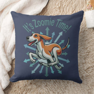 It’s Zoomie Time American Fox Hound Throw Pillow