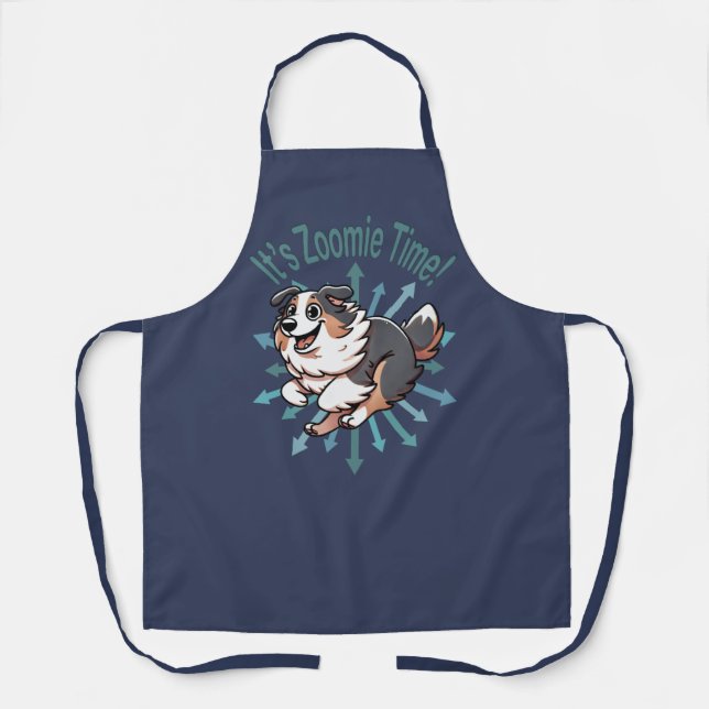 It’s Zoomie Time Australian Shepherd Apron (Front)