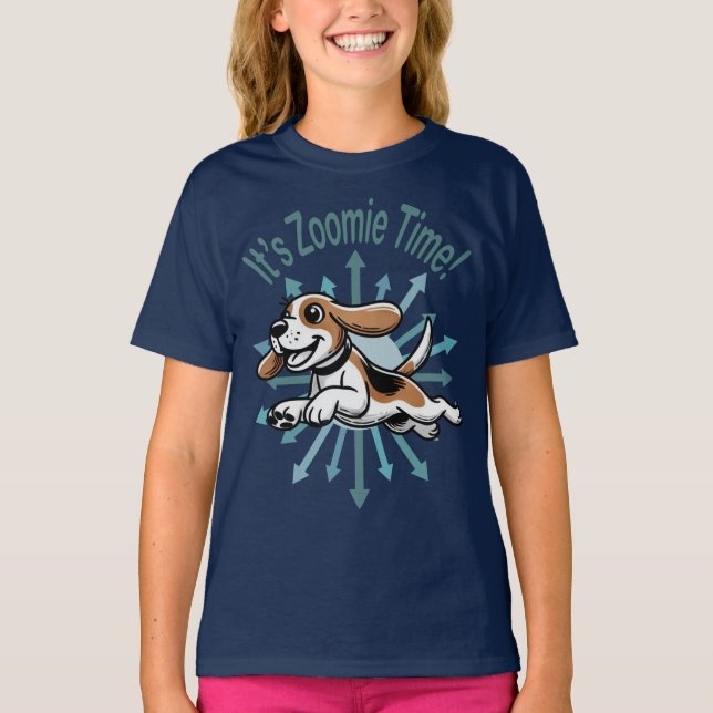 It’s Zoomie Time Beagle T-Shirt (Front)