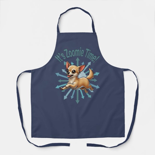 It’s Zoomie Time Chihuahua Apron (Front)