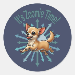 It’s Zoomie Time Chihuahua Classic Round Sticker