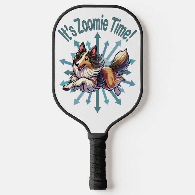 It’s Zoomie Time Collie Pickleball Paddle (Front)