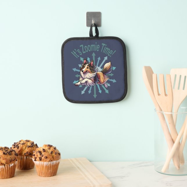 It’s Zoomie Time Collie Pot Holder (Insitu(Hanging))