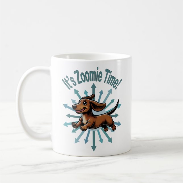 It’s Zoomie Time Dachshund Coffee Mug (Left)