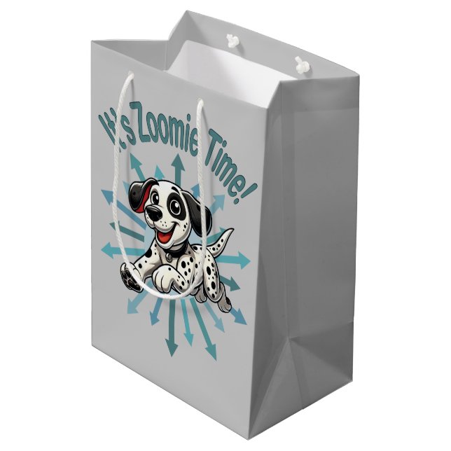 It’s Zoomie Time Dalmatian Medium Gift Bag (Back Angled)