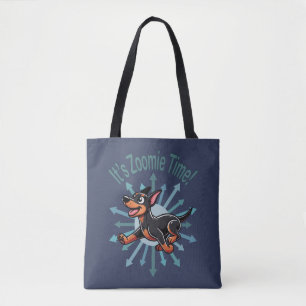 It’s Zoomie Time Doberman Pincher Tote Bag