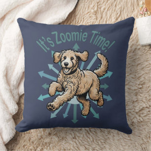 It’s Zoomie Time Golden Doodle Throw Pillow