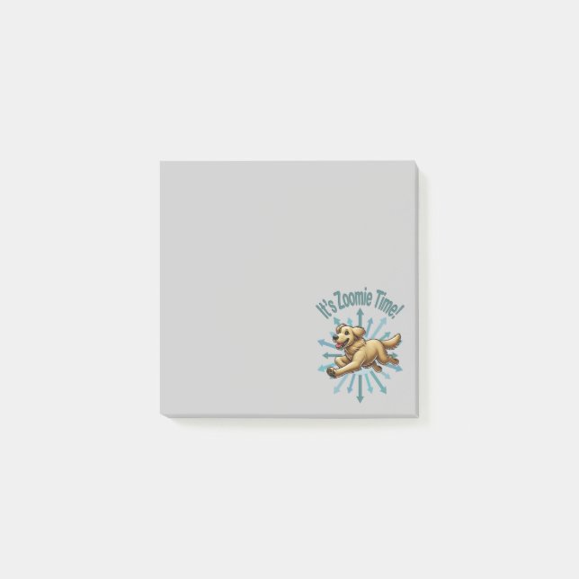 It’s Zoomie Time Golden Retriever Post-it Notes (Front)