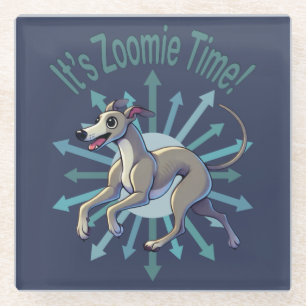 It’s Zoomie Time Greyhound Glass Coaster