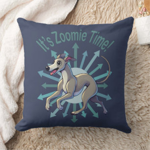 It’s Zoomie Time Greyhound Throw Pillow