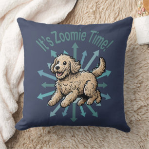 It’s Zoomie Time Labradoodle Throw Pillow