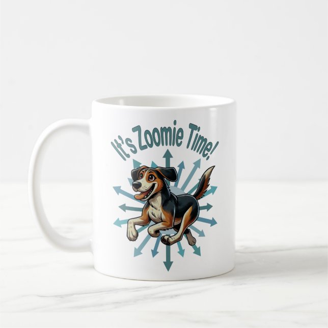 It’s Zoomie Time Medium Mutt Coffee Mug (Left)