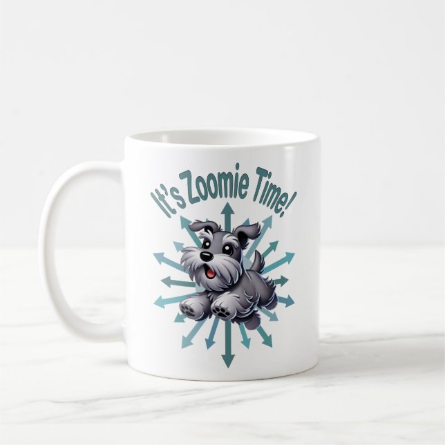 It’s Zoomie Time Miniature Schnauzer Coffee Mug (Left)