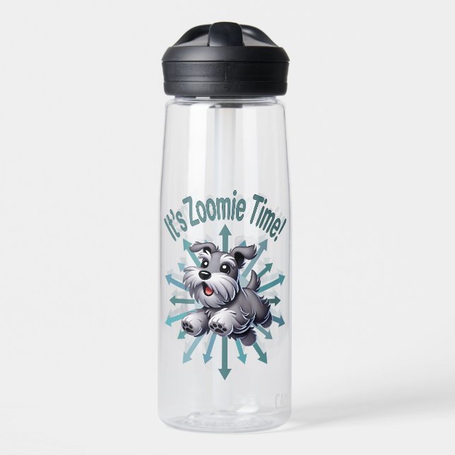 It’s Zoomie Time Miniature Schnauzer Water Bottle (Front)
