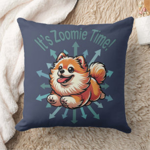 It’s Zoomie Time Pomeranian Throw Pillow