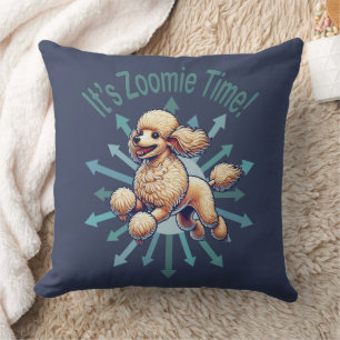 It’s Zoomie Time Poodle Throw Pillow