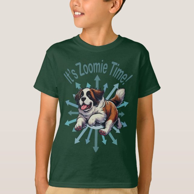 It’s Zoomie Time Saint Bernard T-Shirt (Front)