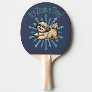It’s Zoomie Time Shih Tzu Ping Pong Paddle