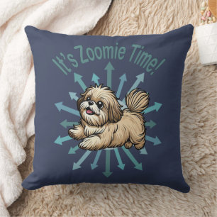 It’s Zoomie Time Shih Tzu Throw Pillow