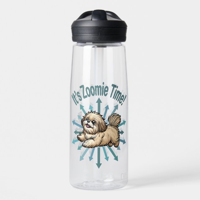 It’s Zoomie Time Shih Tzu Water Bottle (Front)